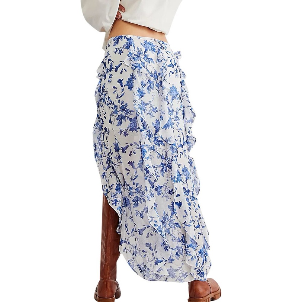 FLOUNCE AROUND MAXI SKIRT IN WHITE COMBO - Picture 2 of 2